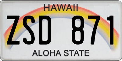 HI license plate ZSD871