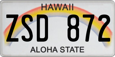 HI license plate ZSD872