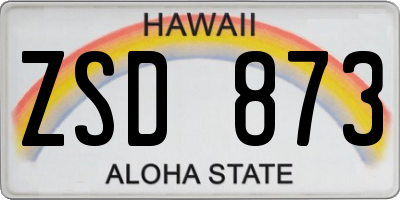 HI license plate ZSD873