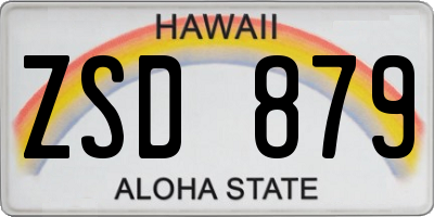 HI license plate ZSD879