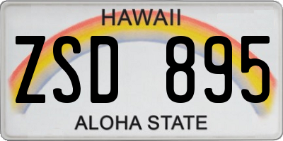 HI license plate ZSD895