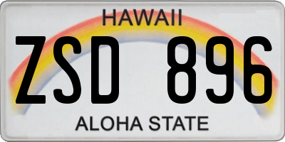 HI license plate ZSD896