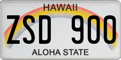 HI license plate ZSD900
