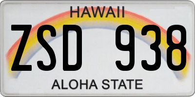 HI license plate ZSD938