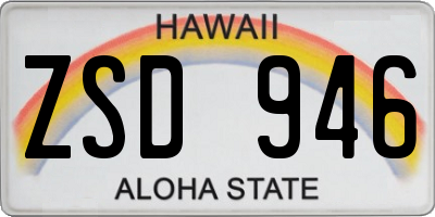 HI license plate ZSD946