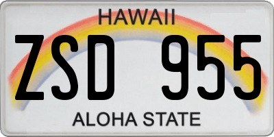 HI license plate ZSD955