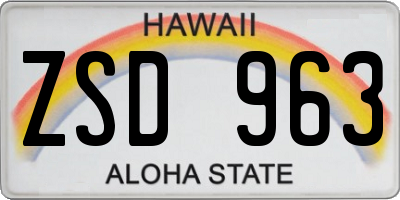 HI license plate ZSD963