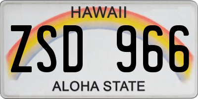 HI license plate ZSD966