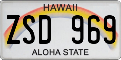 HI license plate ZSD969