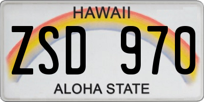 HI license plate ZSD970