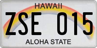 HI license plate ZSE015