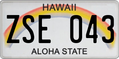 HI license plate ZSE043