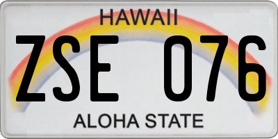 HI license plate ZSE076