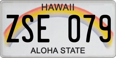 HI license plate ZSE079
