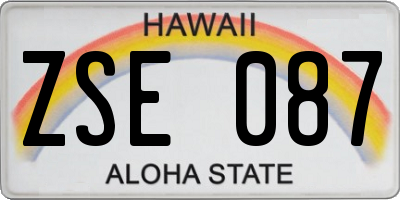 HI license plate ZSE087