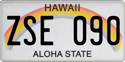 HI license plate ZSE090