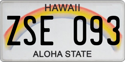 HI license plate ZSE093
