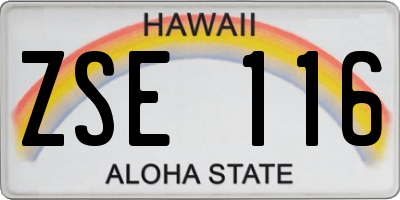 HI license plate ZSE116