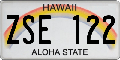 HI license plate ZSE122