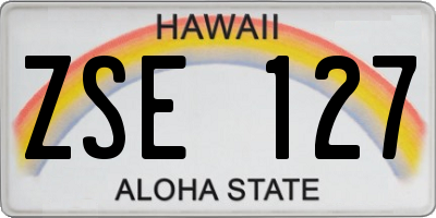 HI license plate ZSE127