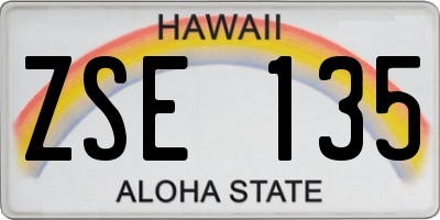 HI license plate ZSE135
