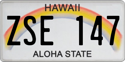 HI license plate ZSE147