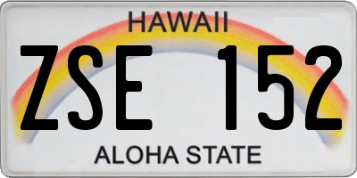 HI license plate ZSE152