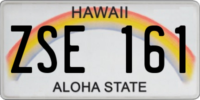 HI license plate ZSE161