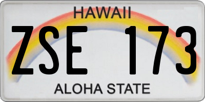 HI license plate ZSE173