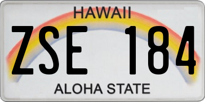 HI license plate ZSE184