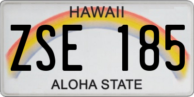 HI license plate ZSE185