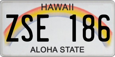 HI license plate ZSE186