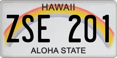 HI license plate ZSE201