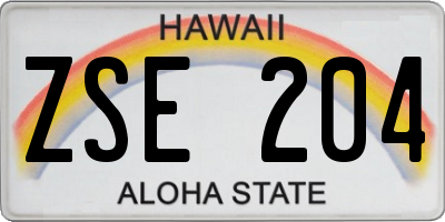 HI license plate ZSE204