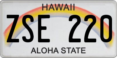 HI license plate ZSE220