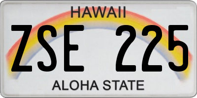 HI license plate ZSE225