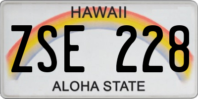 HI license plate ZSE228