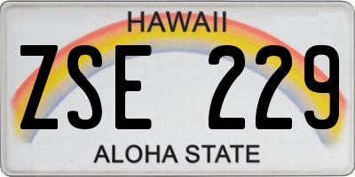 HI license plate ZSE229