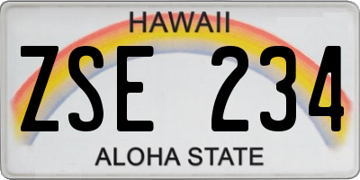 HI license plate ZSE234