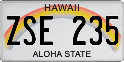 HI license plate ZSE235