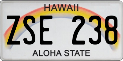 HI license plate ZSE238