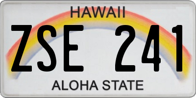 HI license plate ZSE241