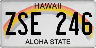 HI license plate ZSE246