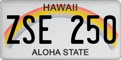 HI license plate ZSE250