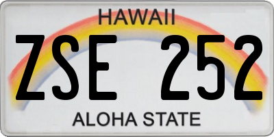 HI license plate ZSE252