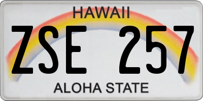 HI license plate ZSE257
