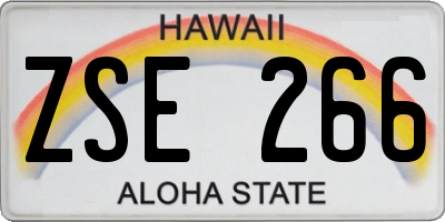 HI license plate ZSE266