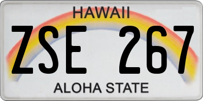 HI license plate ZSE267