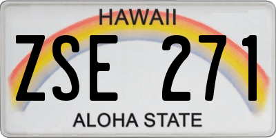 HI license plate ZSE271
