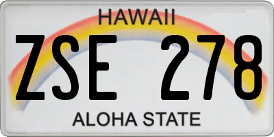 HI license plate ZSE278